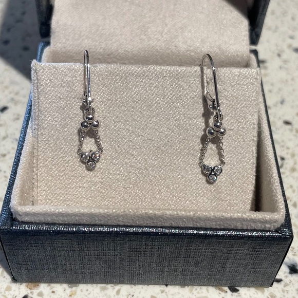 Lady's White Gold 14K Trinity Dangle Earrings